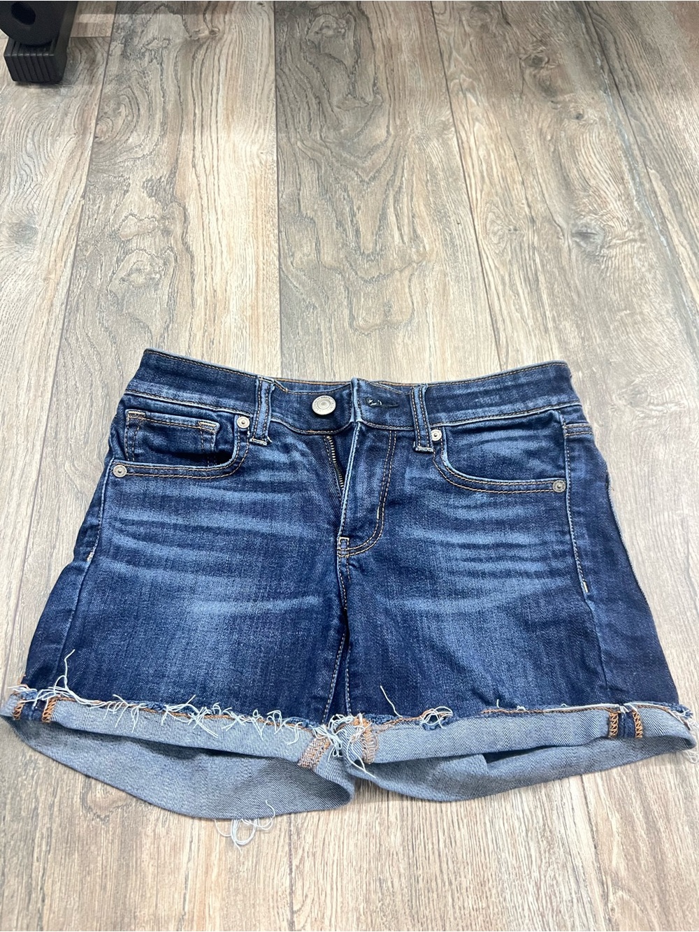 Dark Blue Denim Roll-Cuff Women’s Shorts